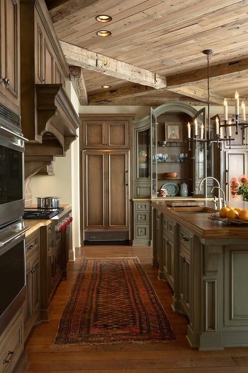 rustic kitchen cottage cabin traditional interior cabinets impressive designs founterior