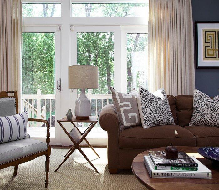 Brown Living Room Interior Design and Furniture | Founterior