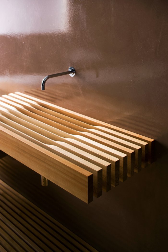 wooden bathroom sink