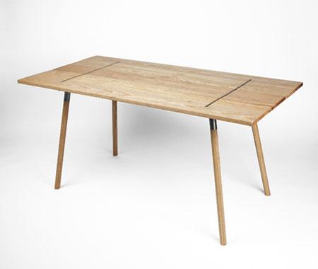 Design of a modern wooden table.