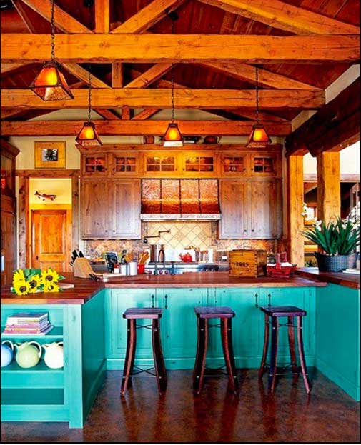 Colourful kitchen.