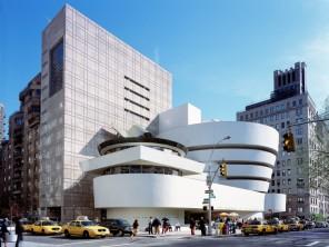 The modern architecture of the Guggenheim museum.