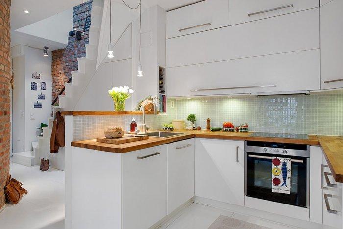 Beautiful White Contemporary Kitchen Design - Bright, Youthful and Cozy Maisonette in Gothenburg