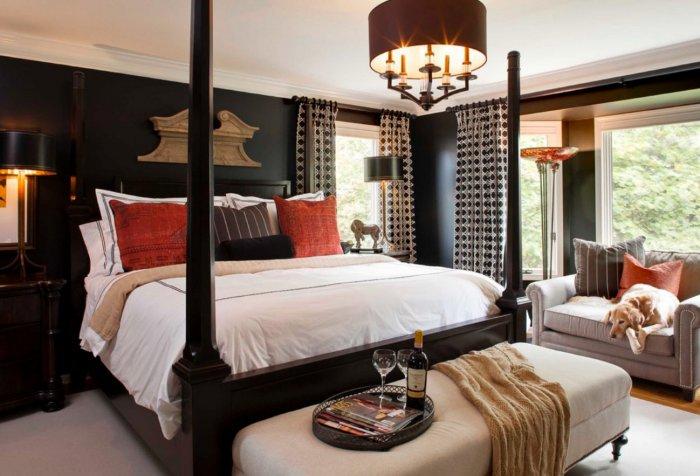 Black Bedroom - Best USA Decor Examples of Home Wall Painting Ideas