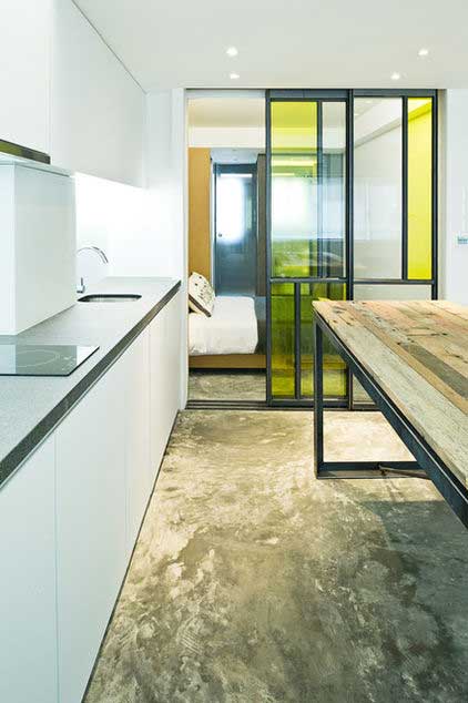 Small Minimalist Kitchen - Studio Apartment Interior Design in Hong Kong