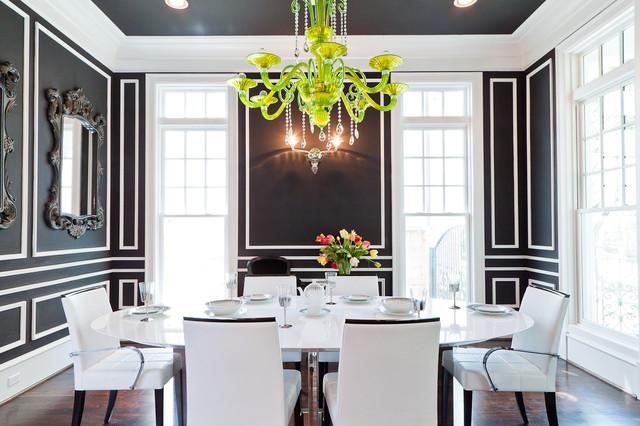 Classical black and white dining room design - Meanings and Feelings for Interior Design and Decorating
