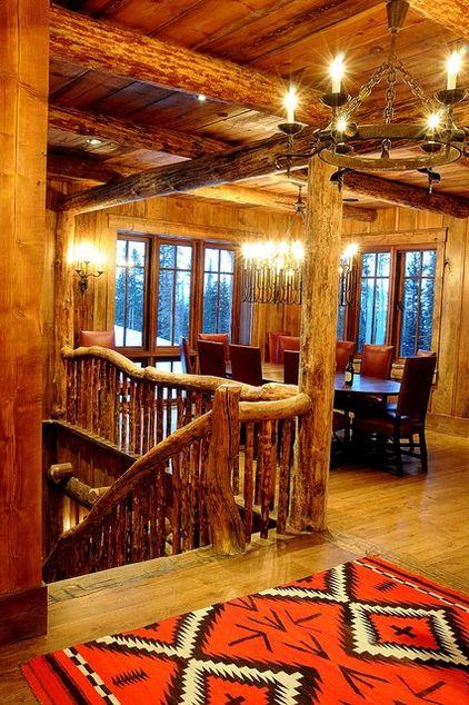 Mountain lodge dining room Interior Design in Montana, USA