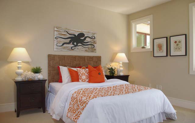 Orange bed decorative cushions - The Magical Cushions