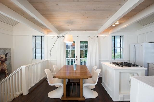 Wooden dining table in a room in white - Meanings and Feelings for Interior Design and Decorating