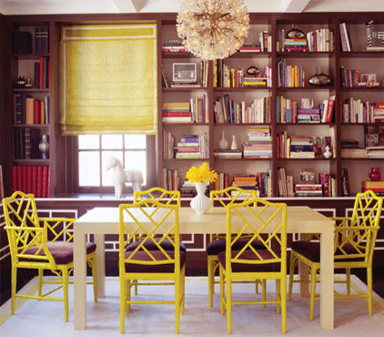 Yellow dining room cane chairs as a Part of the Home Interior Design