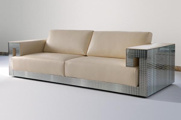 Luxury Sofa Furniture Design - White leather versace sofa 