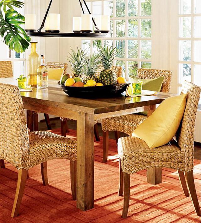 Rattan chairs and wooden dining table - Trends and Ideas