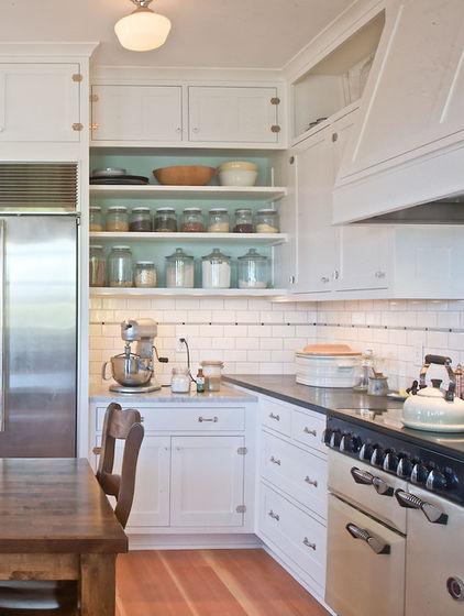 White kitchen shelves for kitchen supplies - Low-Budget Ideas and Ways To Bring the Summer into your Kitchen