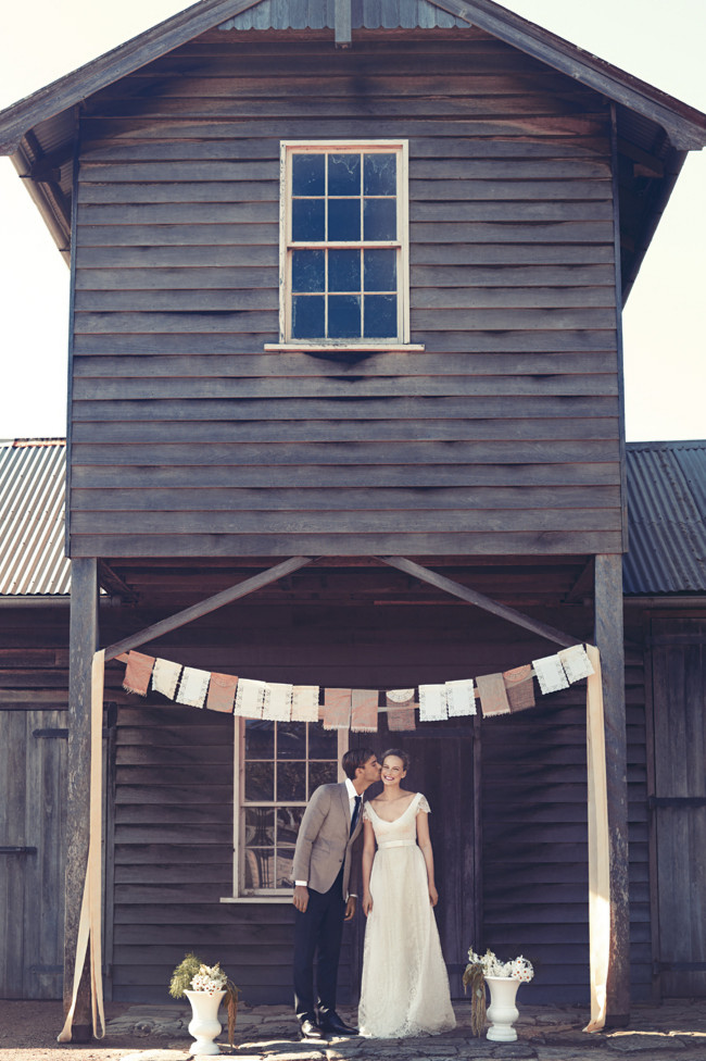 Wife and husband having their first family photo - 10 Unique country wedding decorating ideas