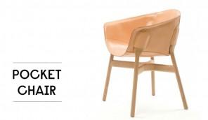 Elegant Brown Leather Pocket Chair Design by DING3000