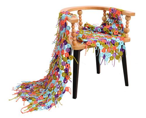 Colorful wooden chair design - Cvetnoetno Furniture Collection