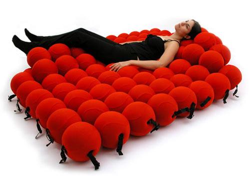  Creative bed made of soft balls - Exciting and Creative Sitting Furniture Design Examples