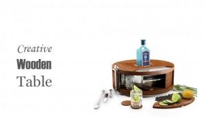 Creative Wooden Table - The Bombay Sapphire Gin Wheel