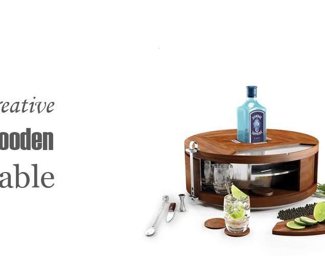 Creative Wooden Table - The Bombay Sapphire Gin Wheel