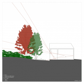 Landscape design plan of a front yard in Niigata, Japan