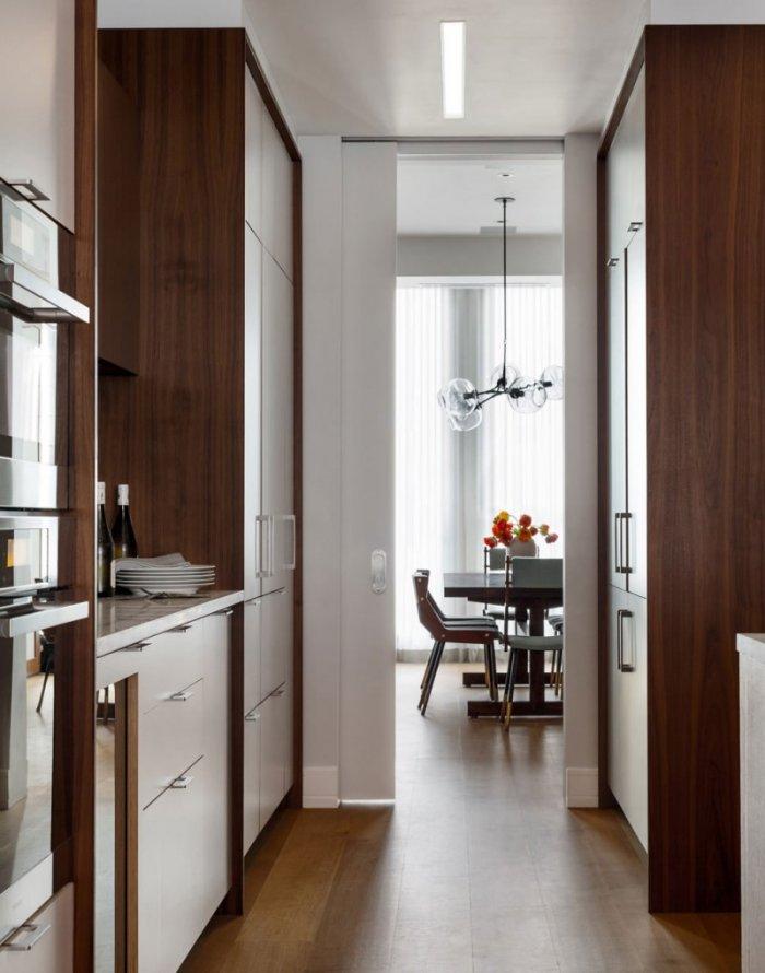 Small kitchen interior design in Contemporary Moderate Family Apartment in Manhattan, New York