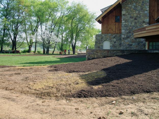 The front yard of the house - Sustainable House with Beautiful Outdoor Garden Areas