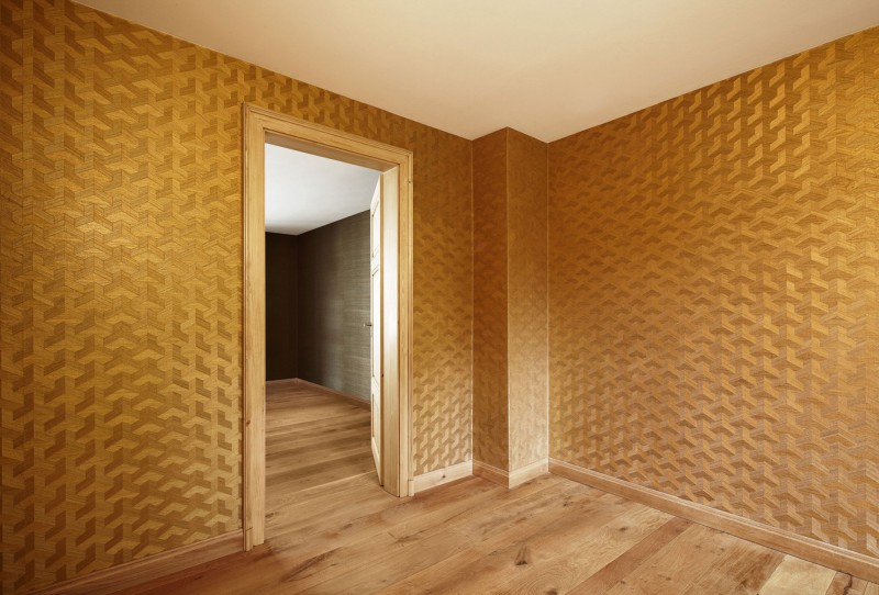 Yellow patterned wallpapers - The Contemporary Design of a Three Story Building