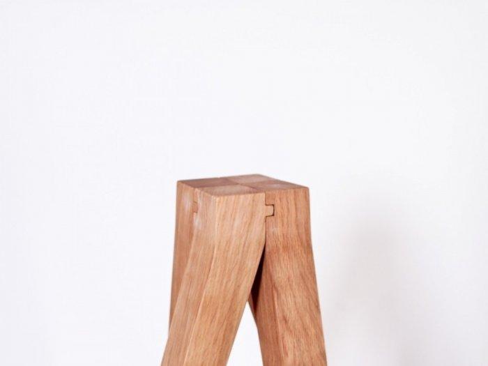 Franck Divay - White concrete and wood stool – furniture- Inside2013 Competition Award Winners