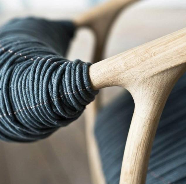 Oak Wood and Fabric Chair by Trine Kjaer Design Studio