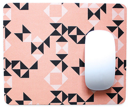 Peach and Black Geometric Mouse Pad - 20 Lovely Low-Cost Home Decor Accessories