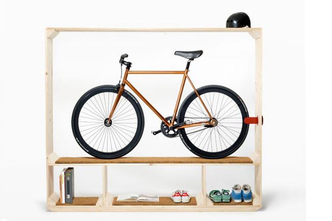 Shoes Books And A Bike" storage unit by Thomas Walde - Decorative Ideas for Small