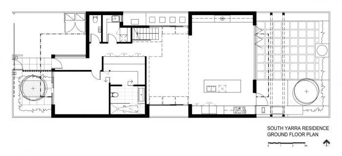 The architectural plan of the house - Outstanding Stylish House in Melbourne