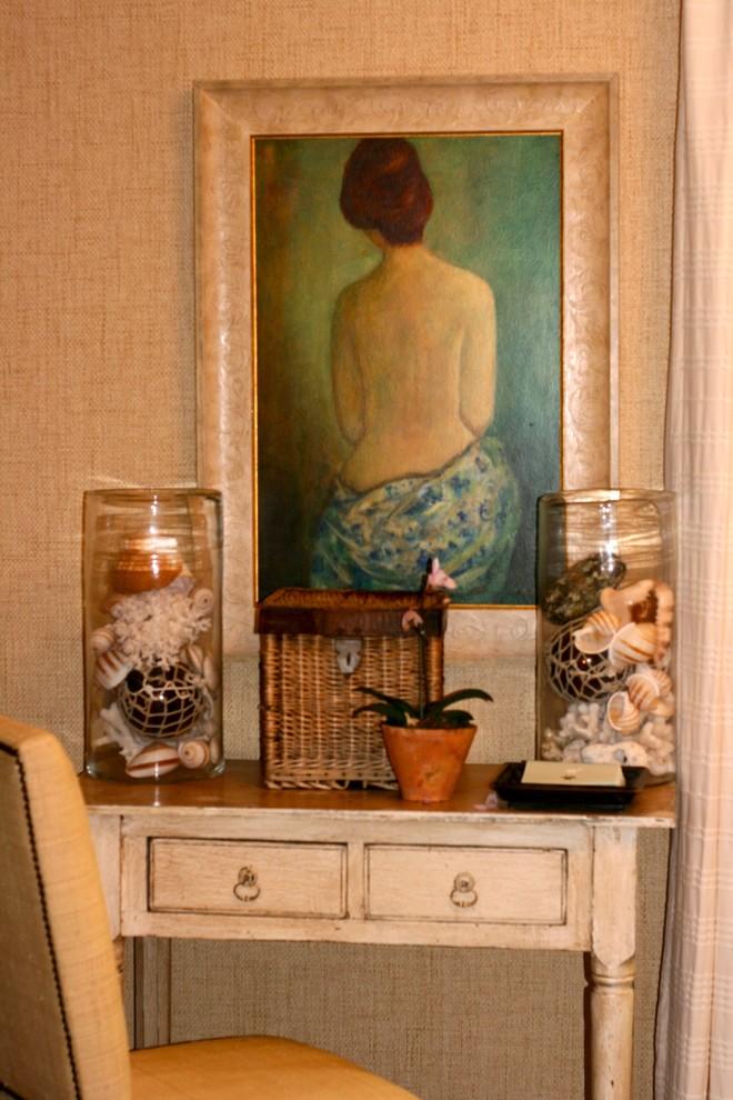 A painting found in eBay decorates one of the walls - Beach Family House in Corona Del Mar, CA