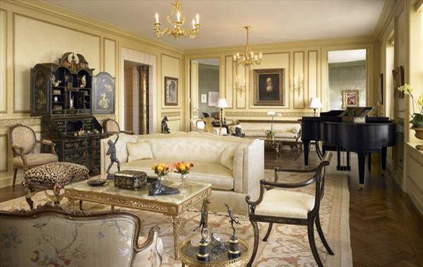 Classic living room interior design with a grand piano - inspiring furniture ideas for our homes