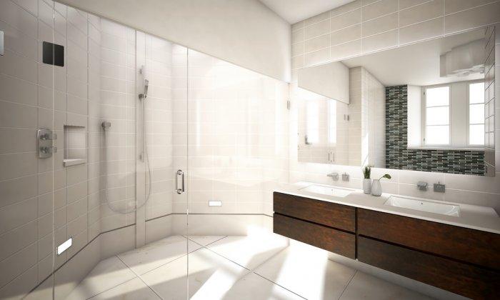 Contemporary design with vanity and luxury tiles - Bathroom Remodeling Ideas