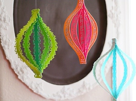 Colorful paper ornaments-30 Easy and Simple DIY Christmas Decoration Ideas