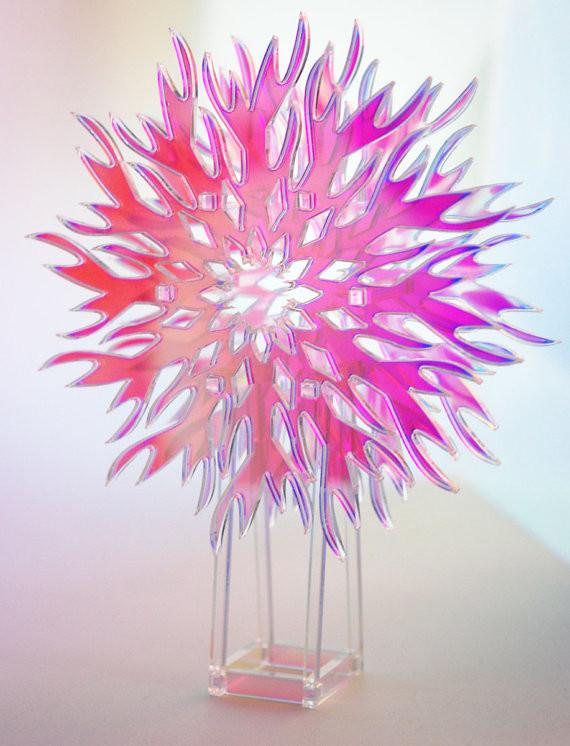 Laser-Cut Acrylic Sunburst - Christmas tree decorating ideas