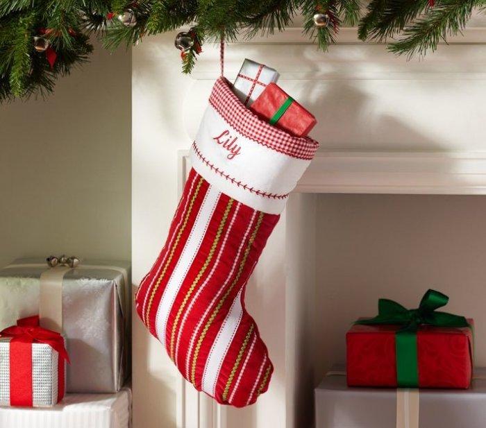 Red Ribbon Velvet Stocking-20 Christmas Stockings Ideas that Cheer Up the Interior