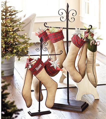 Tabletop Stocking Holder-20 Christmas Stockings Ideas that Cheer Up the Interior