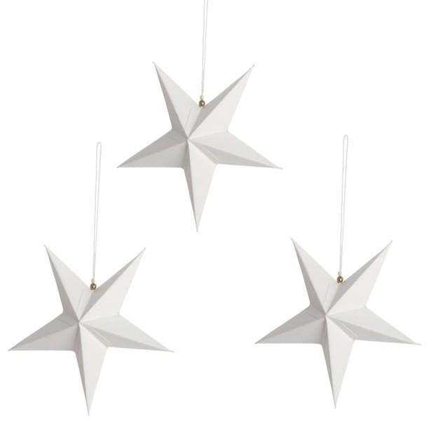 White Christmas star paper decorations - Lovely Decorating Ideas with Scandinavian Touch