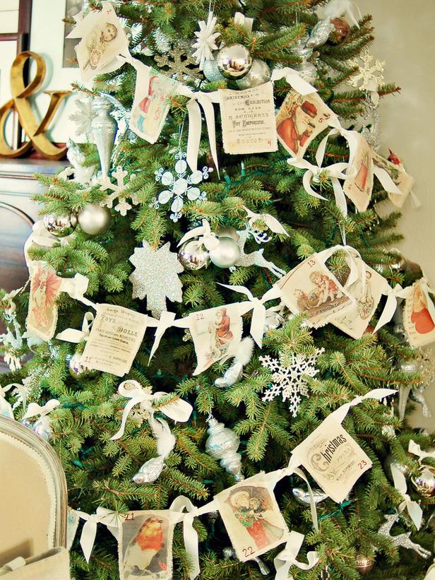 Christmas advent calendar made of vintage images - 14 Charming Decoration Ideas for Cozy Homes