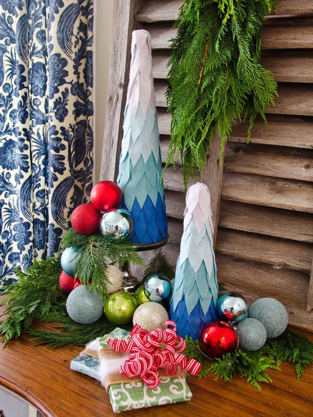 Ombre Tabletop Trees -36 Eye-Catching Ideas for a Holiday Table 