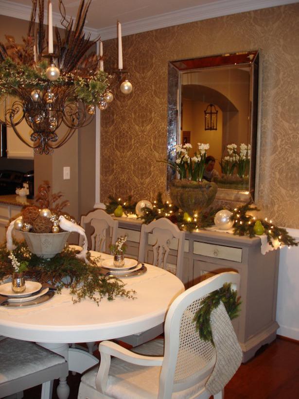 Classic dining room decorated for Christmas Eve - 24 Dazzling Settings for a Sparkling Holiday Night