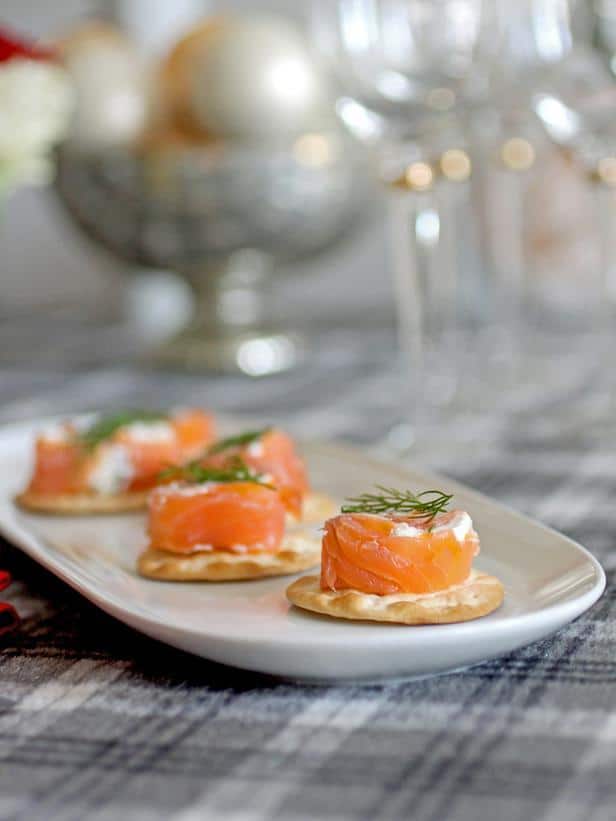 Delicious bites with salmon fish - Christmas Table Decoration Ideas