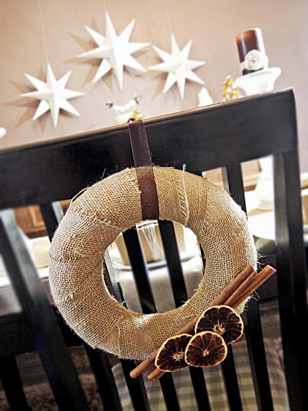 Seasonal scented chair wreath - An Elegant Christmas Table Setting with DIY Details