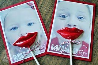 Chocolate sucker lips on photo that says Muah-Home decoration ideas for February 14th 