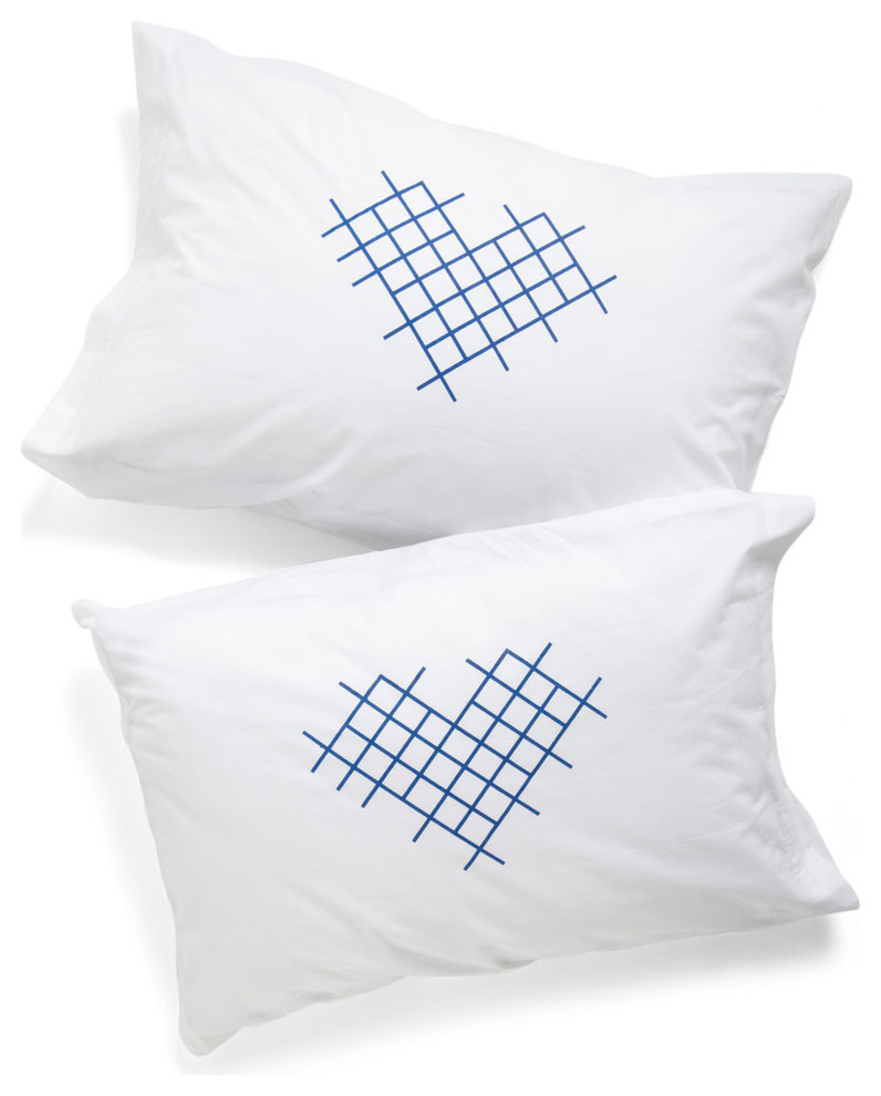 Cross-Stitch My Heart Pillowcases-Love home decor for February 14th