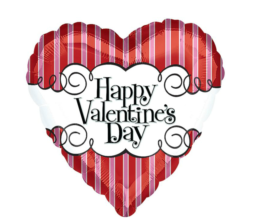 Foil Striped Heart Valentines Day Balloon- Lovely Items for Home Decoration