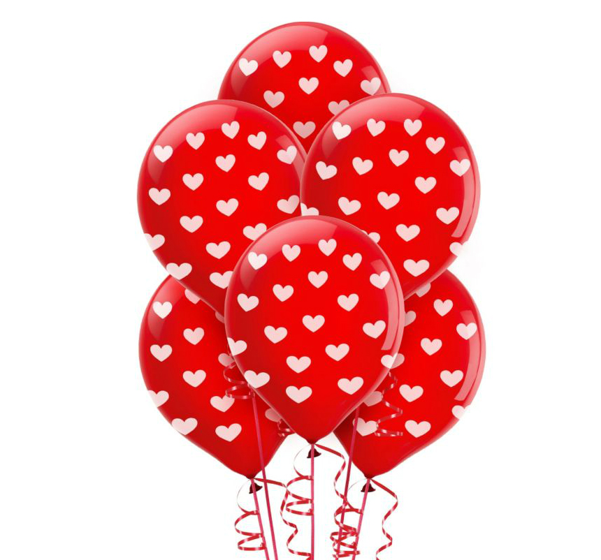 Heart Print Latex Balloons- Lovely Items for Home Decoration