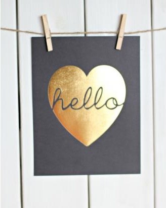 Heart of Gold Print-Love home decor for February 14th